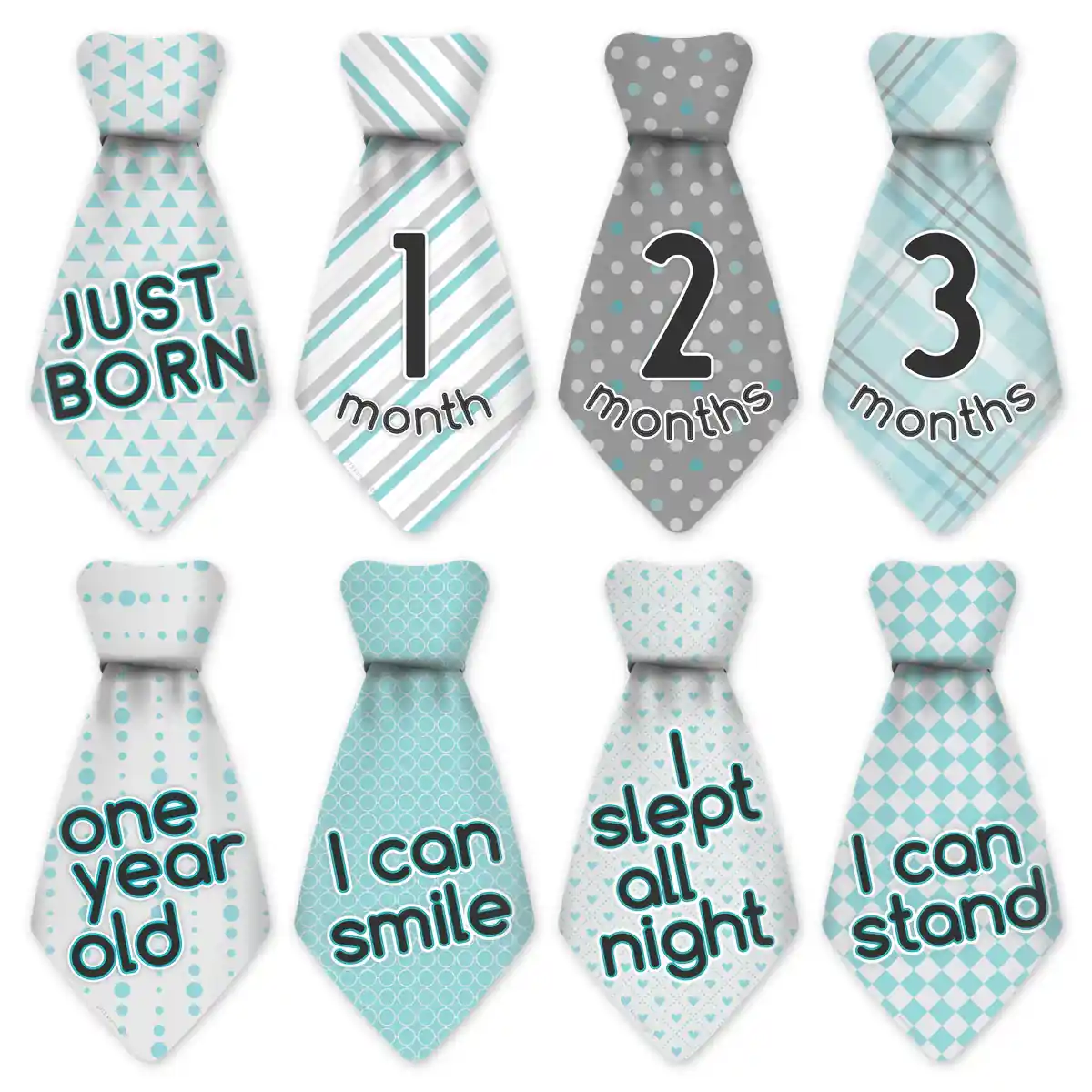 Monthly Onesie Stickers, necktie onesie sticker set