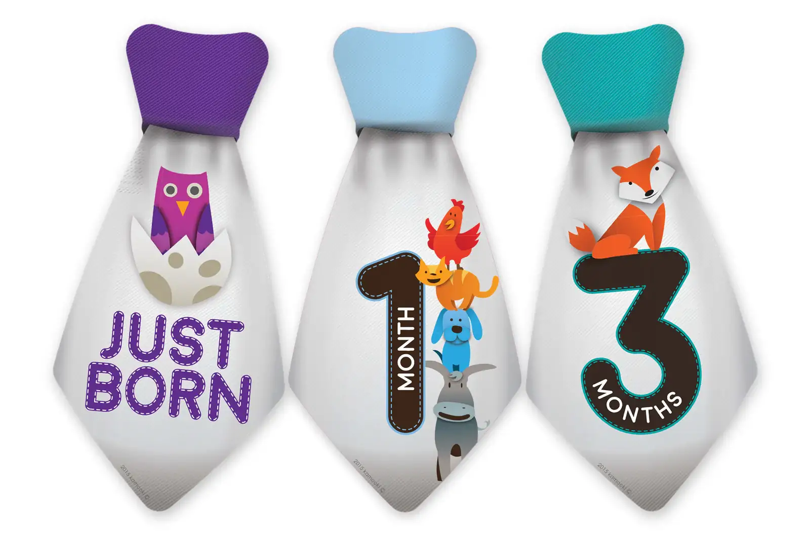 Close-up of Happy Animals tie stickers